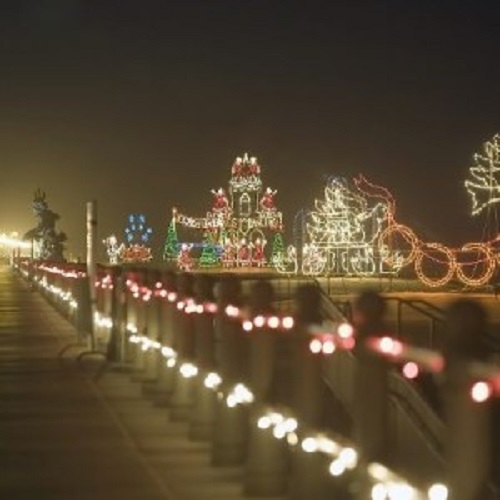 DURING THE HOLIDAY season one can cruise down the Virginia Beach boardwalk to admire the Christmas light show.