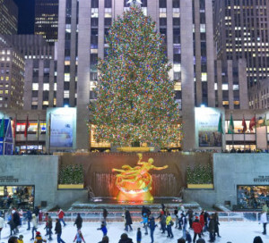 ROCKEFELLER CENTER OFFERS ice skating under the famous lighted tree.
