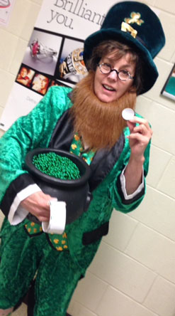 English and Special Education teacher Carol Paradiso brings the 'luck of the Irish' to the school.