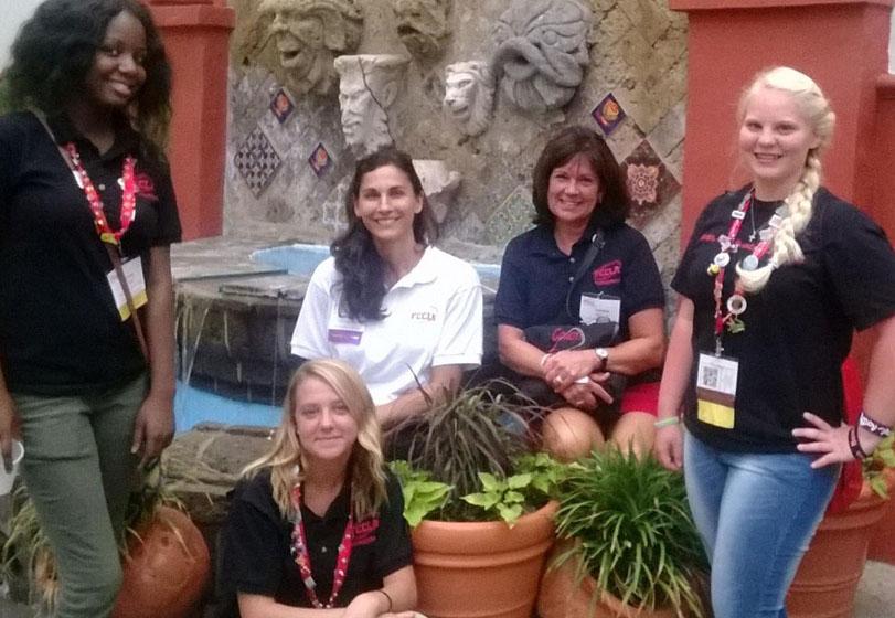 FCCLA VBTC students Shacara Lawrence and Heather Davis, Advisors Raena Weimer and Theresa Cole, and rising sophomore Brittany Carroll recently attended the National Leadership Conference.