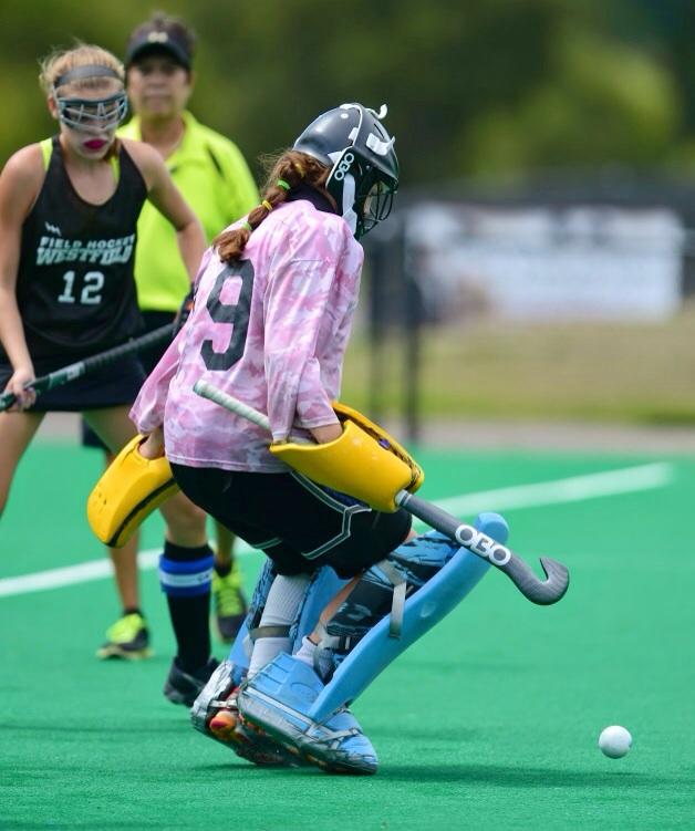 SENIOR SUZIE PILECKAS anticipates a shot during a club game.