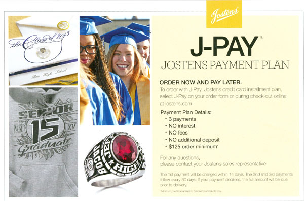 JUNIORS AND SENIORS can contact Jostens for any ring or graduation needs.