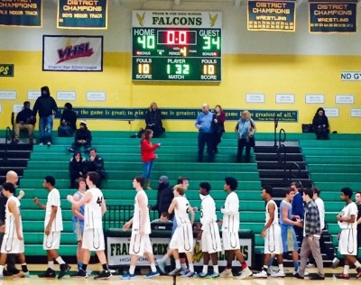 BOYS VARSITY BASKETBALL defeated longtime rival First Colonial, 40-34.