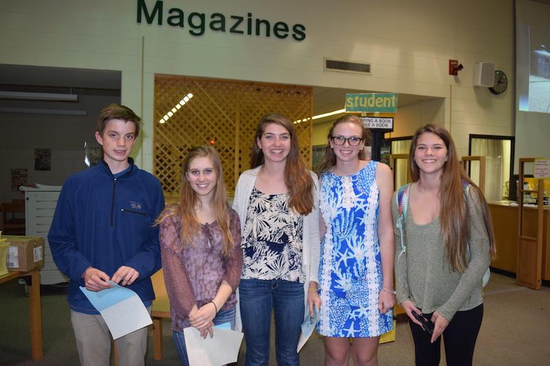 FRENCH STUDENTS ARE inducted into the schools chapter of the French Honor Society. 