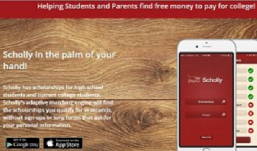 NEW SCHOLARSHIP APP and website, Scholly, is for students looking for college scholarships.