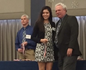 JUNIOR CATALINA PEREZ recently won first place in the animal science category at the Tidewater Science and Engineering Fair.