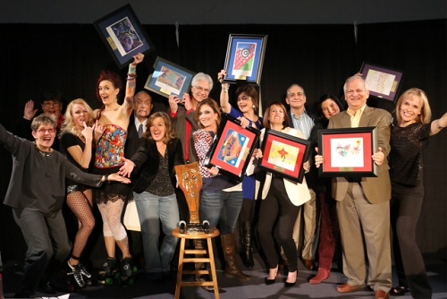 STORY SLAM PARTICIPANTS celebrate the $17,000 raised for ForVaKids.org.