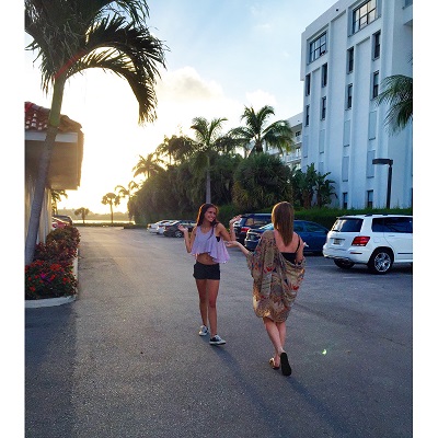 SENIORS KATIE HARRELL and Courtney Daniels visit West Palm Beach for Spring Break. 
