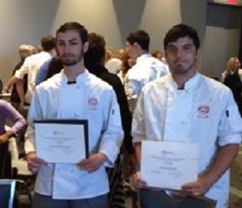 SENIORS BROCK PERQUE and Charlie Rohlfing take home scholarships at the recent C-CAP competition.