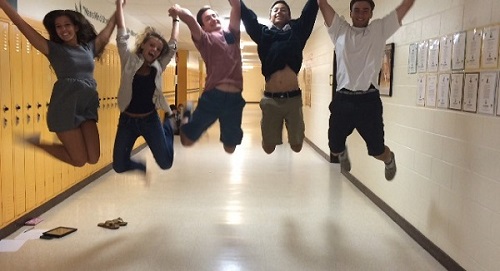 SENIORS ARE JUMPING for joy as graduation approaches. 