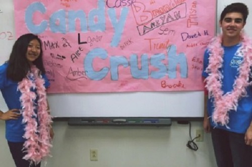 SENIOR SEIMI PARK and Ocean Lakes senior Max Colombo served as counselors for the Candy Crush council.