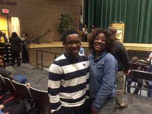 SENIORS CHRIS TAYLOR and Deairra Harrington participated in the African-American History Month celebration.