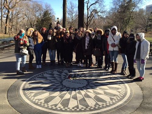 ART HONOR SOCIETY members visit Central Park on their trip to NYC.
