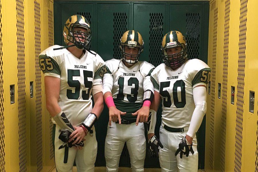 LEFT TO RIGHT: Evan Couch (11),  Cam Wallace (10), Matt Edwards (11) before the big game.