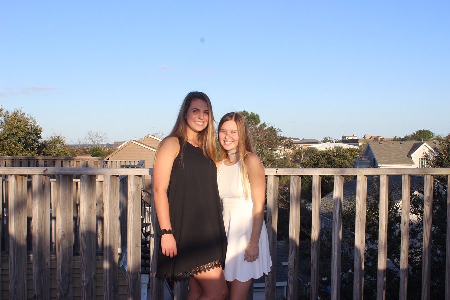 JUNIORS ABBY HELLER and Ryanne Davidson before Homecoming.