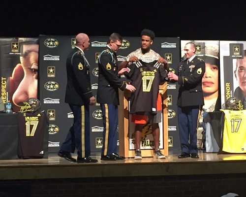 CLEMSON BOUND SENIOR Jordan Williams was chosen to play in the Army All-American game in San Antonio, TX, in January.