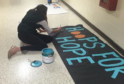 SCA STUDENTS PREPARE for the third annual Hoops for Hope event benefitting CHKD, to be held on Feb. 2 at 6 p.m. in the gymnasium.