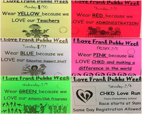 NEXT WEEK BEGINS the school's appreciation spirit week, incorporating the CHKD Hoops for Hope and Love Run benefits.