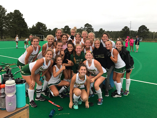 AFTER THE WIN against First Colonial Varsity field hockey poses for a picture