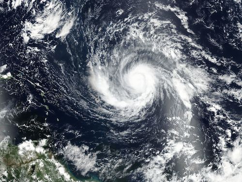 Hurricane Irma approaches United States coast.
