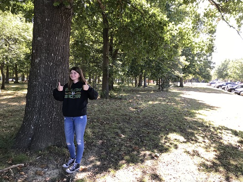 SENIOR AUDREY MCGOVERN is working on her Girl Scout Gold Award project that will leave an otdoor classroom for the students to enjoy.  Her main goal was to give students an optional outlet for learning away from the traditional classroom.