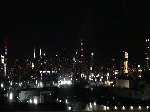JUNIOR ANNA MASON takes a photo of the New York City lights at night. 