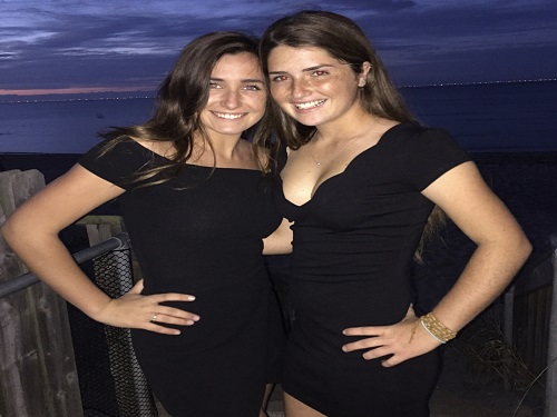 JUNIORS ALAINA DISILVESTRO and Taylor Schoolar dressed in all black.