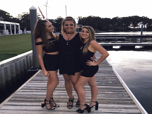 JUNIORS BELLA KELLY, Abbey Faro, and Seany Gershen are stylin' n' profilin' in their little black dresses.