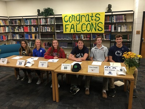 STUDENT ATHLETES PARTICIPATE in the NCAA National Letter of Intent Signing day.