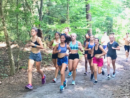 LADY FALCONS CROSS Country team began training early in the summer.  Several members of the team chose to train with a run through First Landing State Park at the beginning of August.