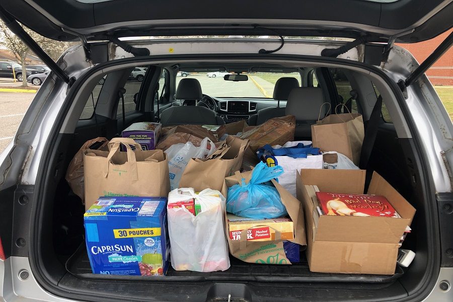 VARIOUS FALCON CLUBS collect food and books for Parkway Elementary School.  These donations provide after school snacks and breakfast food for students to keep them at their best. 