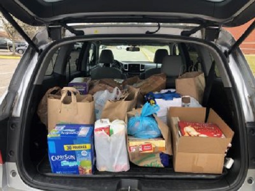 VARIOUS FALCON CLUBS collect food and books for Parkway Elementary School.  These donations provided after school snacks and breakfast food for students to keep them at their best. 