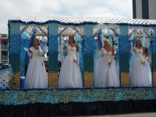 NEPTUNE PRINCESSES WAVE to the crowd at the 2019 Neptune Festival. The princesses traveled down the Ocean Front during the parade as teen ambassadors for the City of Virginia Beach.