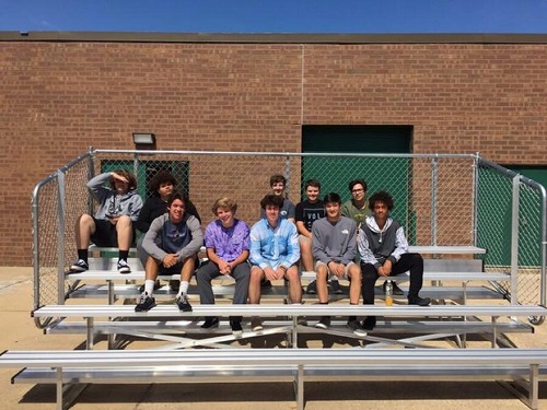 MR. BOUCHS CONSTRUCTION class builds new bleachers for the baseball team.  These new bleachers add extra seating for baseball fans, which will allow them to move away from the fence while watching games.