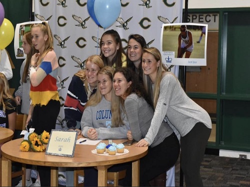 EARLY SIGNING DAY for senior field hockey players who recently committed to the college/university of their choice. Each girl will attend in the fall to play their [respective] sport.