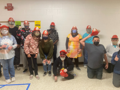 SENIOR TAYLOR DODY shows off her newly found Beach Buddies following a Zoom conference with the fire department. The lesson provided valuable information on emergency reception skills.