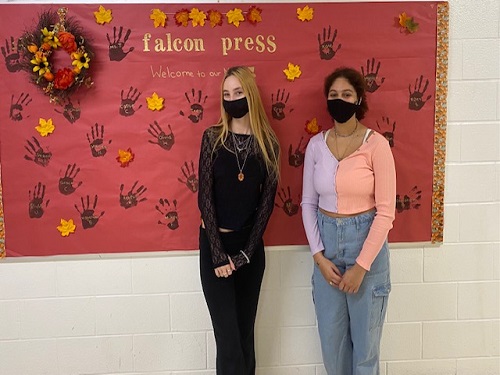 SENIORS RILEY SMITH and Katelyn Berrios reveal the schools first-ever podcast. The podcast plans to open conversations that affect teens today.