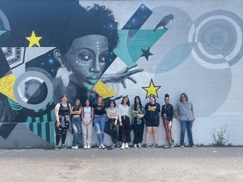 ART II STUDENTS visited the eclectic NEON district in Norfolk during their field trip to the Chrysler Museum last week.  The mural painted on the side of a building depicts the many facets of diversity exhibited in the NEON district.