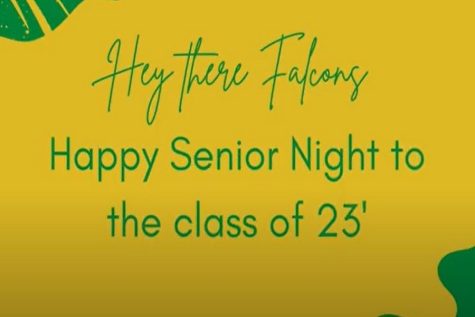 CLASS OF 2023 celebrated seniors at senior night last Friday before the football game against First Colonial High School. To commemorate their night in true Falcon tradition, seniors from cheer, Coquettes, football, and band were recognized for their dedication of the past four years.  