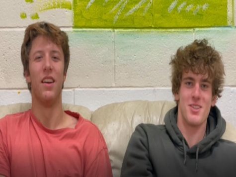 BOYS ON THE Couch vodcast returns to share the latest past, present, and future events both inside and outside of school. Seniors Parker Tillery (left) and Michael Hillier lead the segment.