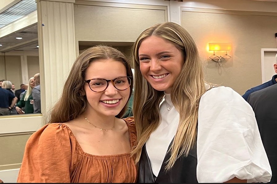 SENIORS LIZZY GOLDSTEIN (left) and Rose Bannon represented CHS last week as the schools chosen Brickell Scholars at a citywide banquet. Twenty-three students from 11 schools in Virginia Beach were chosen for the award but only one will walk away with the $6,000 scholarship.