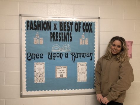 SENIOR EMILY NUCKOLS discusses plans that showcase the Advanced Fashion classes show, Once Upon A Runway. Nuckols is co-directing the event, along with senior Hannah Daniels, while the Best of Cox will be choreographed and directed by senior Erin Bailey.