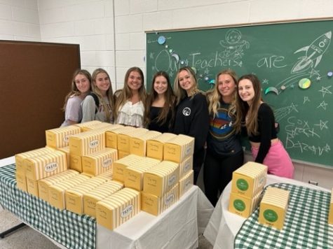 SEVERAL CLUBS THROUGHOUT the school showed teachers love during Teacher Appreciation Week.  The Coquette dance squad was first to host their teachers with sandwiches from local fave, Taste Unlimited.