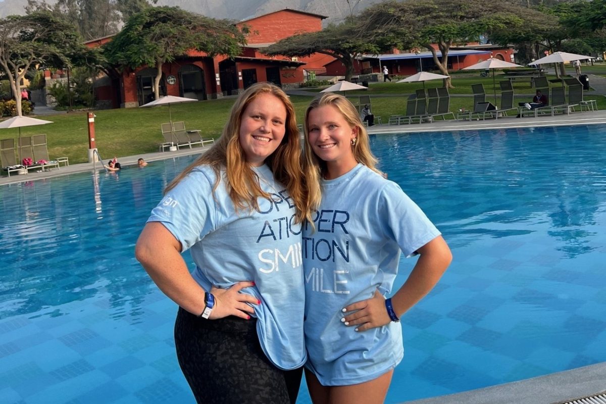 SENIORS OLIVIA GRAHAM (left) and Emily Tromly met to discuss plans for Tromlys upcoming Operation Smile Mission trip to Morocco. Although Tromly is going, Graham has been instrumental in the organizations future plans.