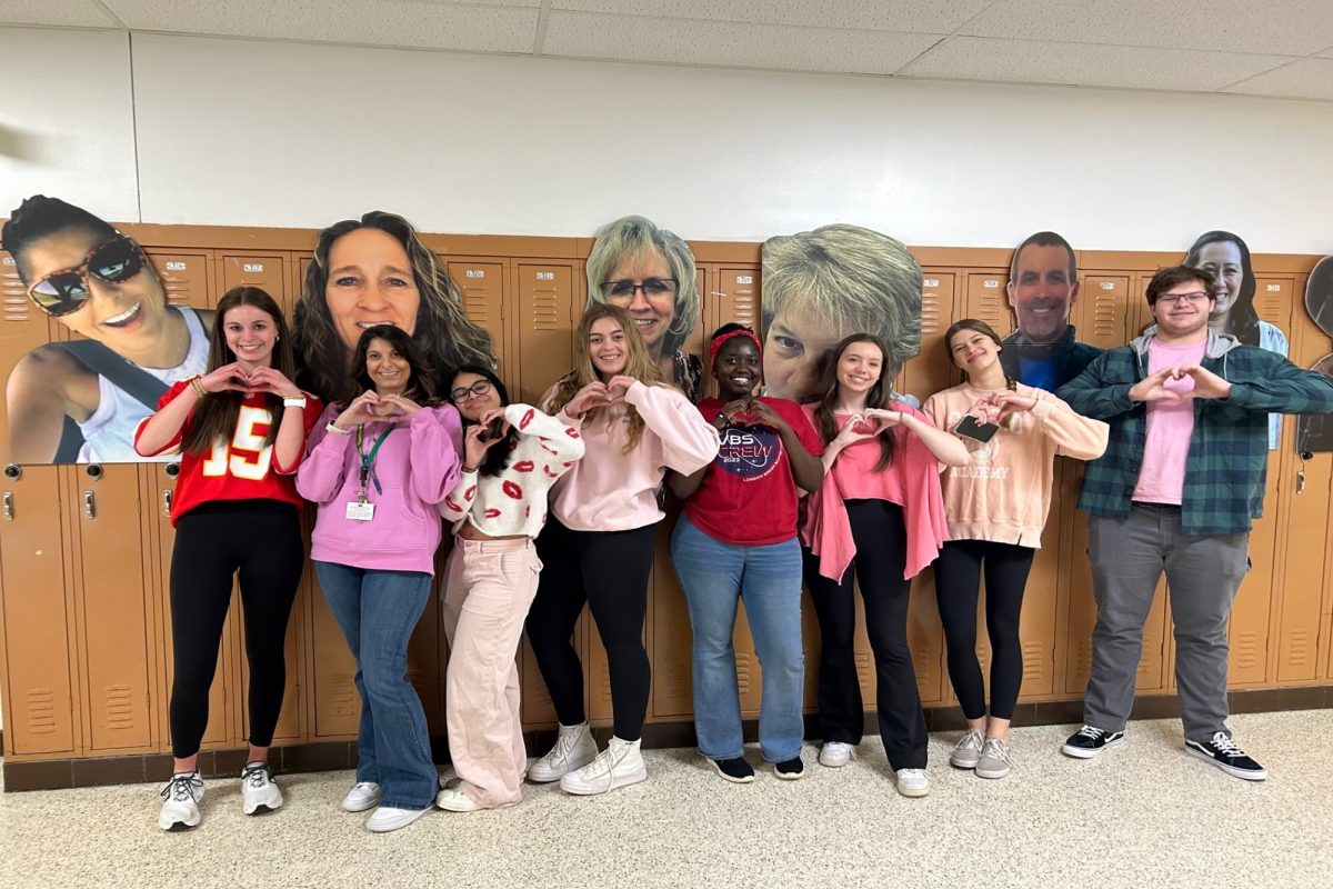 STUDENTS DISPLAY THEIR love during the spirit week prior to the annual CHKD Love Run. Students and staff were asked to wear red and pink to show their spirit for both the school and the community fundraising event this weekend. 