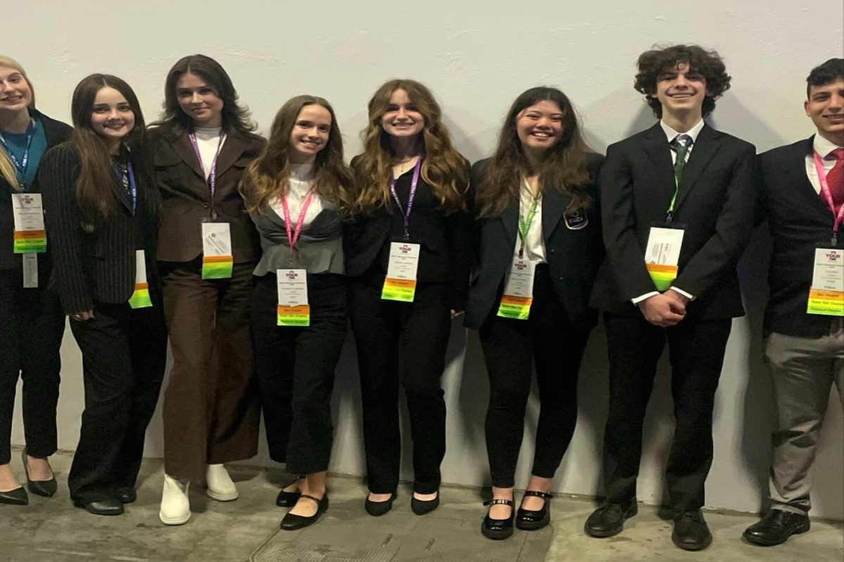 DISTRIBUTIVE EDUCATION CLUBS of America students attended the DECA State Competition where several organization members placed in their chosen categories. Led by Advisor Mrs. Bolling, two students will head to Anaheim, California, after securing 2nd place in their [respective] category. 