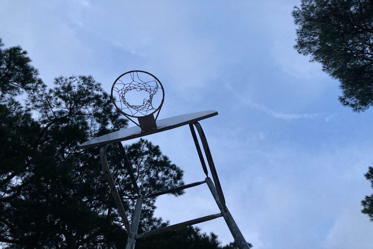 SIMILAR TO THE NBA players, students get a worms eye view view of a basketball hoop.  As the first round of the playoffs end, the second round begins.