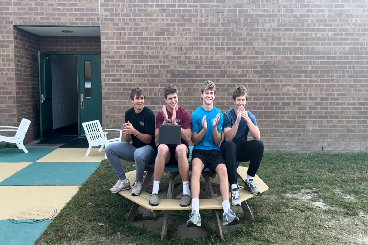 BOYS ON THE Couch discuss all the events held during Homecoming Week. Some of the items discussed include the bonfire, football game, and Homecoming dance. 