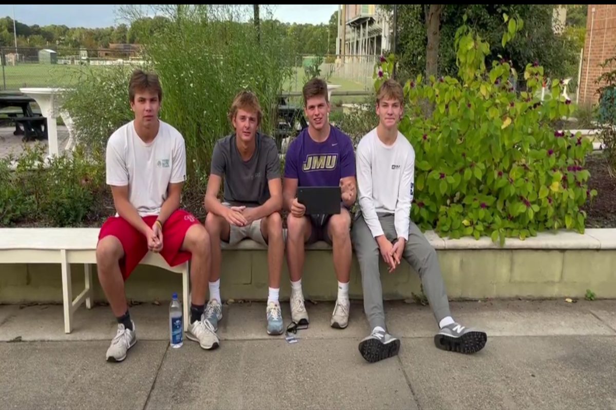 BOYS ON THE Couch moves from the comforts of couch life to the school's outside "Wing." The boys give information relevant to upcoming school events.