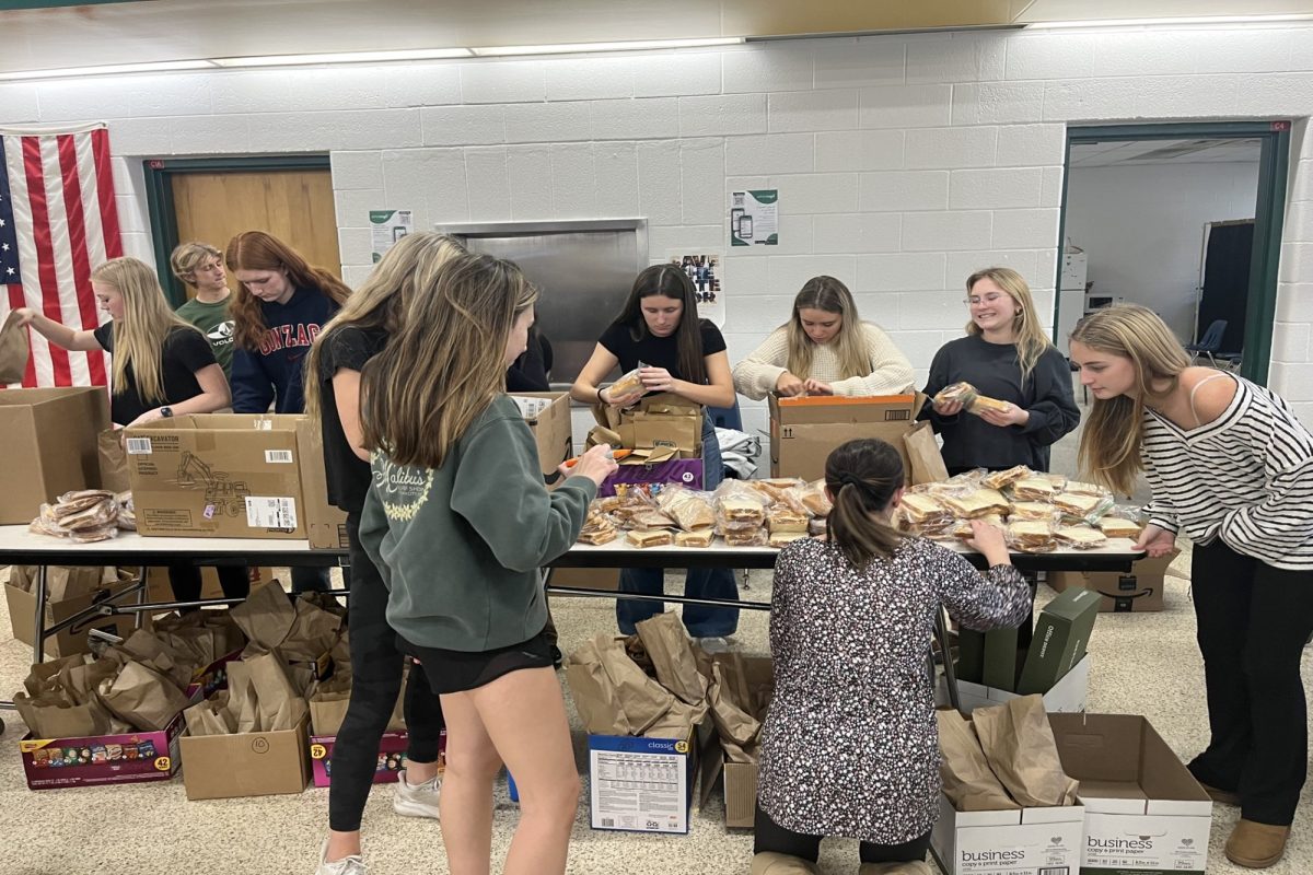 SCA MEMBERS SPONSORED and organized the annual #lunchbag event on Tuesday after school in the library. Once the food bags were put together, students determined how many lunch bags were made and determine which bags would go where to help those in need.